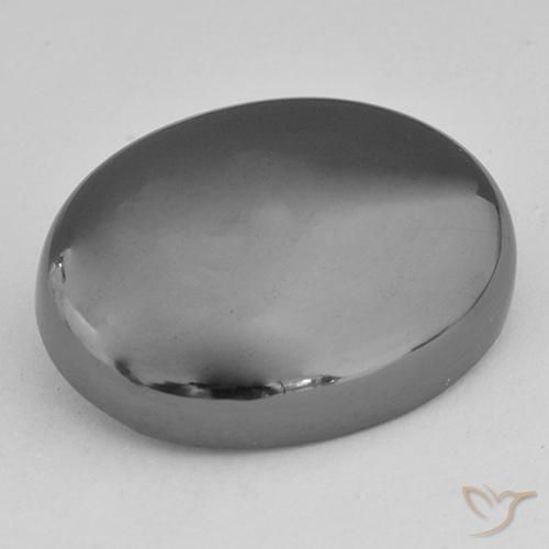 31.44ct Natural Silver Gray Hematite, Oval, Opaque