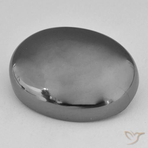 31.44 ct Gray Hematite Stone, Natural Hematite in Oval Cabochon Shape for Sale
