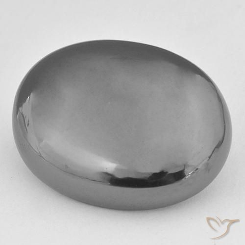 46.22 ct Gray Hematite Stone, Natural Hematite in Oval Cabochon Shape for Sale