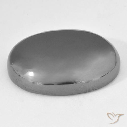 Hematite Gemstone in 25 x 18 mm (calibrated) Size for Sale, Hematite Stone in Medium Gray Color