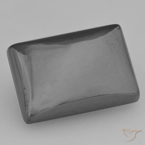 Silver Gray Hematite Gem - 13.2ct Baguette Cabochon (ID: 518302)