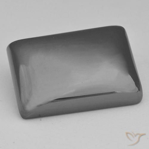 33,48 ct baguetteschliff grauer Hämatit aus Brasilien, Größe 21,6 x 15mm, natürlicher Edelstein, Opaque Reinheit, 1 Stück baguetteschliff Hämatit, Mohs-Härte von 5,5 - 6,5 , Photo A