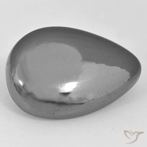 33.60 ct Gray Hematite Stone, Natural Hematite in Pear Cabochon Shape for Sale