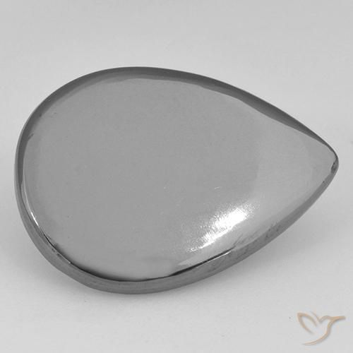 18.31 ct Gray Hematite Stone, Natural Hematite in Pear Cabochon Shape for Sale