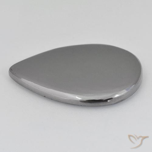 Hematite Gemstone in 25 x 18 mm (calibrated) Size for Sale, Hematite Stone in Silver Gray Color