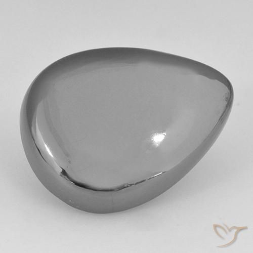 26.63 ct Gray Hematite Stone, Natural Hematite in Pear Cabochon Shape for Sale