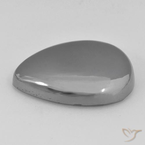 Hematite Gemstone in 22.3 x 17.1 mm Size for Sale, Hematite Stone in Silver Gray Color