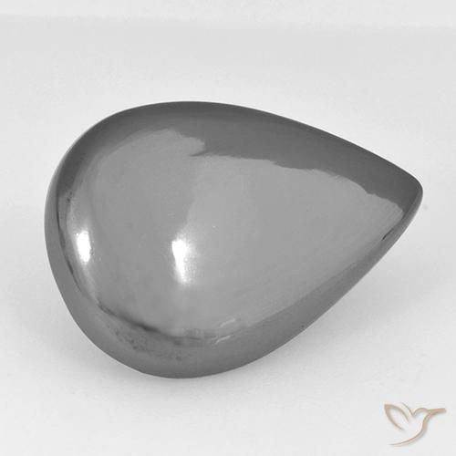 28.42 ct Gray Hematite Stone, Natural Hematite in Pear Cabochon Shape for Sale