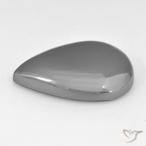 Hematite Gemstone in 24.1 x 17.1 mm Size for Sale, Hematite Stone in Silver Gray Color