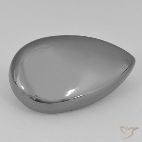 31.43 ct Gray Hematite Stone, Natural Hematite in Pear Cabochon Shape for Sale