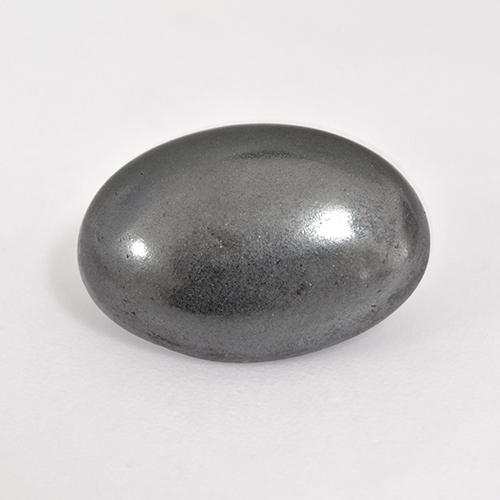 6.16 ct Gray Hematite Gemstone, Hematite Gem in Oval Cabochon Shape for Sale.