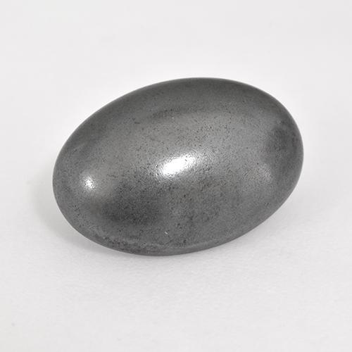 7.24 ct Gray Hematite Stone, Natural Hematite in Oval Cabochon Shape for Sale
