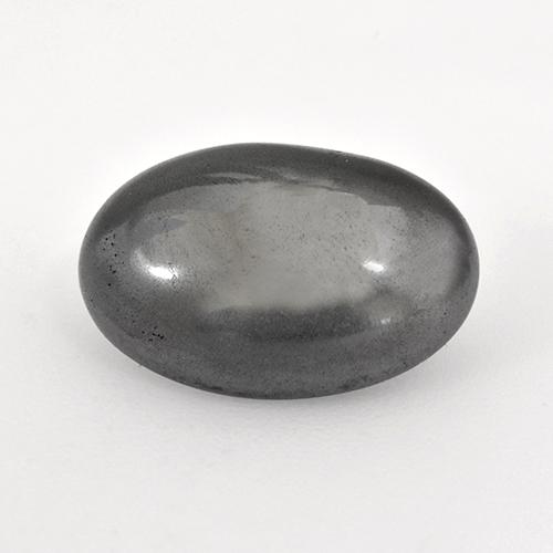 Medium Gray Hematite Gem - 7.1ct Oval Cabochon (ID: 518883)