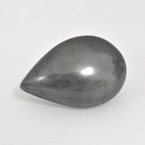 7.86 ct Gray Hematite Stone, Natural Hematite in Pear Cabochon Shape for Sale