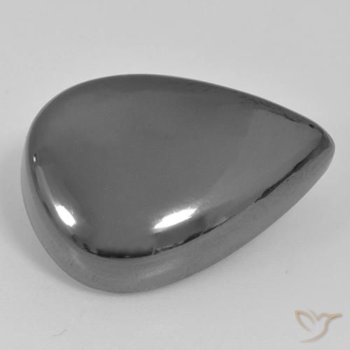 35.97 ct Gray Hematite Stone, Natural Hematite in Pear Cabochon Shape for Sale