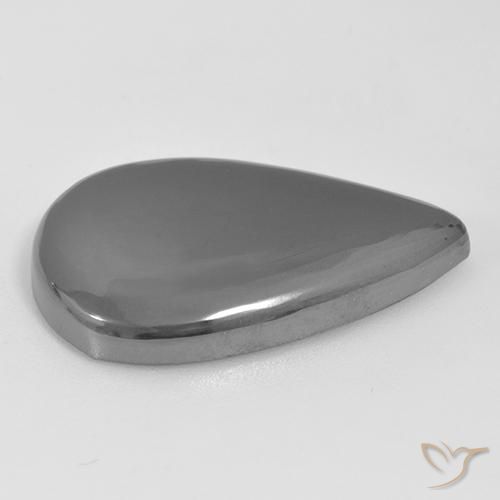 Hematite Gemstone in 27.6 x 18.3 mm Size for Sale, Hematite Stone in Medium Gray Color