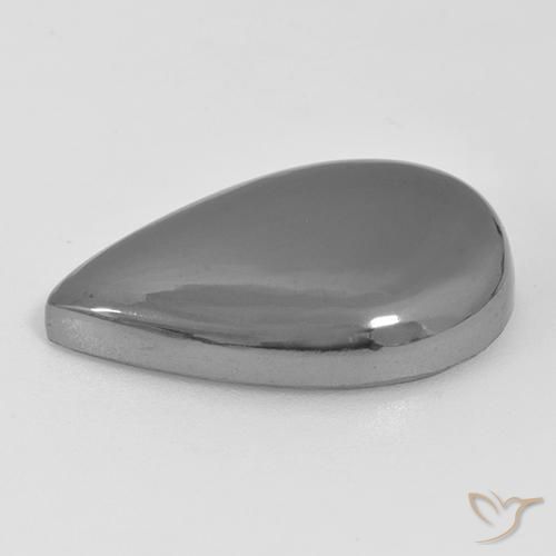 Hematite Gemstone in 24 x 15.8 mm Size for Sale, Hematite Stone in Medium Gray Color