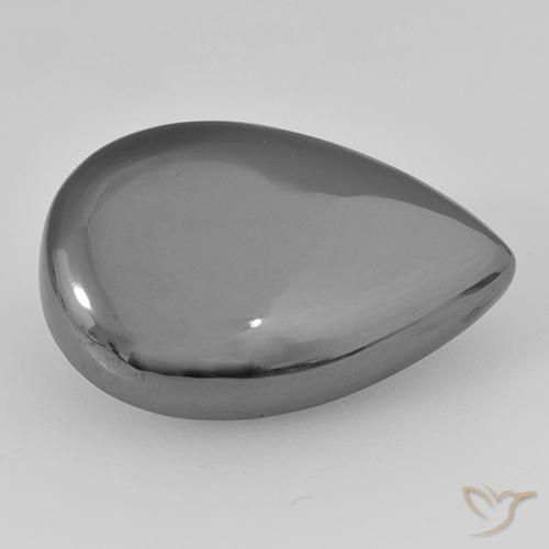28.91 ct Gray Hematite Stone, Natural Hematite in Pear Cabochon Shape for Sale
