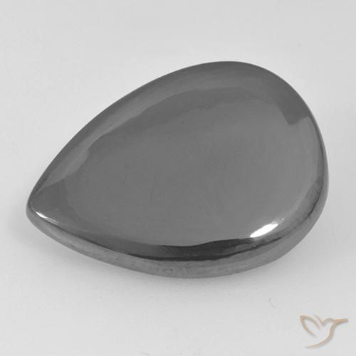20.45 ct Gray Hematite Stone, Natural Hematite in Pear Cabochon Shape for Sale