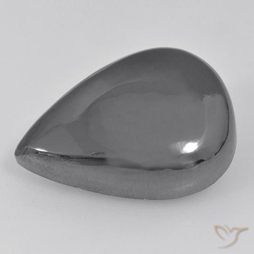 35.60 ct Gray Hematite Stone, Natural Hematite in Pear Cabochon Shape for Sale
