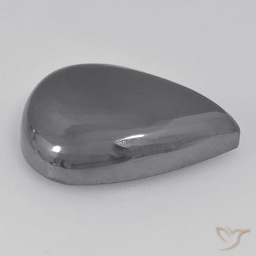 Hematite Gemstone in 23.8 x 17.5 mm Size for Sale, Hematite Stone in Silver Gray Color