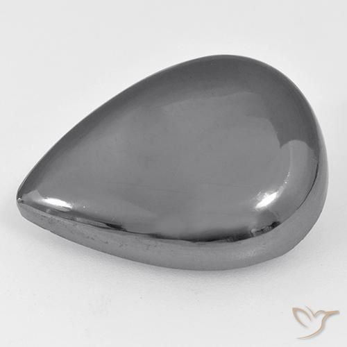30.78 ct Gray Hematite Stone, Natural Hematite in Pear Cabochon Shape for Sale
