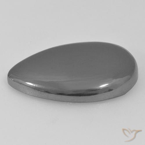 Hematite Gemstone in 25.7 x 16.9 mm Size for Sale, Hematite Stone in Medium Gray Color