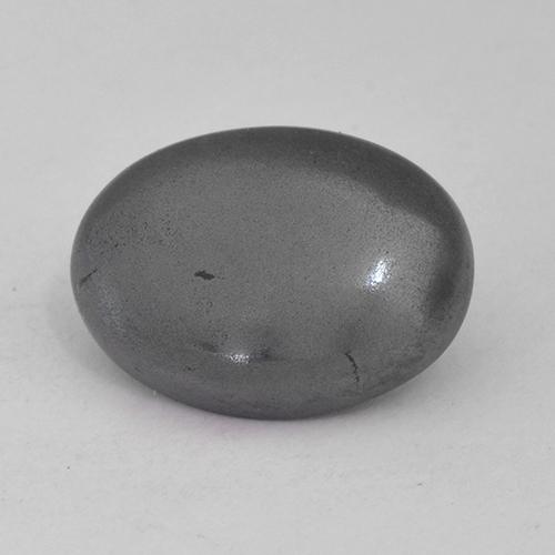 Серебристо-серый Гематит Камень - 6.3ct Овал Кабошон (ID: 519169)