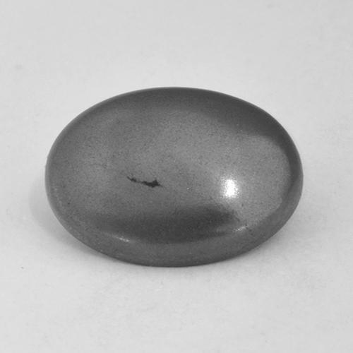 5.54 ct Gray Hematite Gemstone, Hematite Gem in Oval Cabochon Shape for Sale.