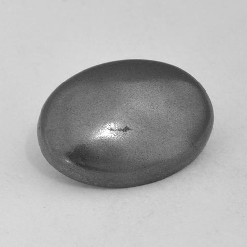 5.54 ct Gray Hematite Stone, Natural Hematite in Oval Cabochon Shape for Sale