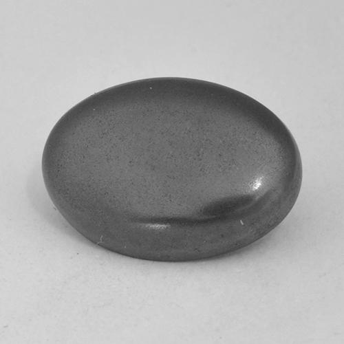 6.39 ct Gray Hematite Stone, Natural Hematite in Oval Cabochon Shape for Sale