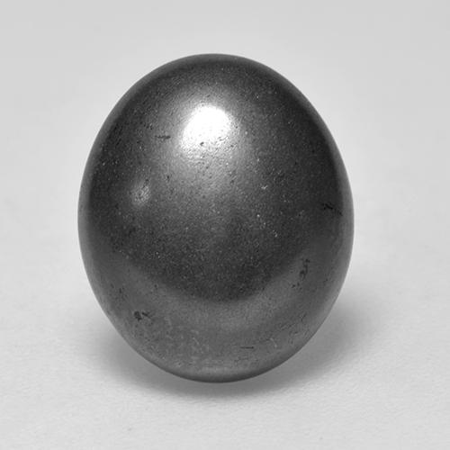 6.85 ct Gray Hematite Gemstone, Hematite Gem in Oval Cabochon Shape for Sale.