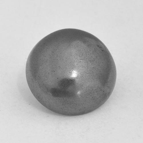 3.74 ct Gray Hematite Gemstone, Hematite Gem in Round Cabochon Shape for Sale.