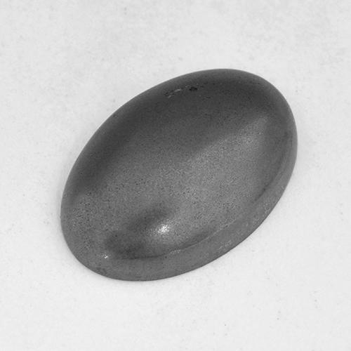 Medium Gray Hematite Gem - 6.7ct Oval Cabochon (ID: 519180)