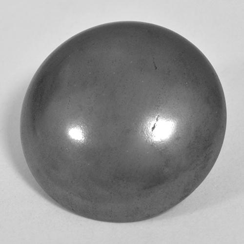 24.48 ct Gray Hematite Stone, Natural Hematite in Round Cabochon Shape for Sale