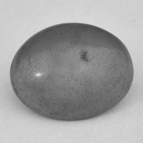 6.60 ct Gray Hematite Stone, Natural Hematite in Oval Cabochon Shape for Sale