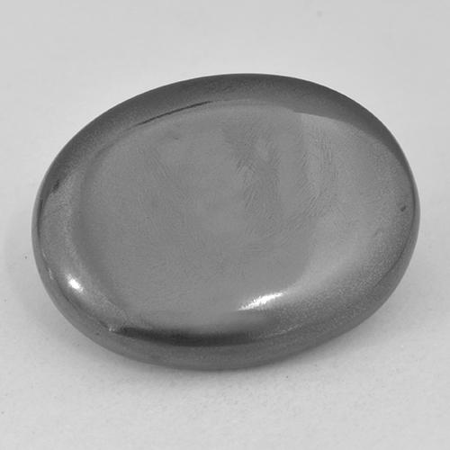 Серебристо-серый Гематит Камень - 14.7ct Овал Кабошон (ID: 519789)