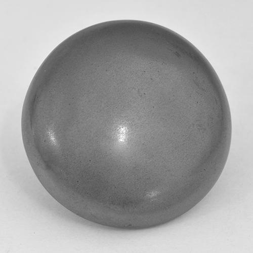 Gris medio Hematita Gema - 32.3ct Cabujón Redondo (ID: 519790)