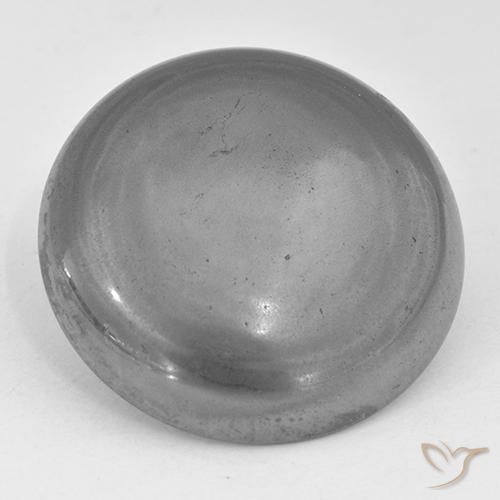 38.65 ct Gray Hematite Stone, Natural Hematite in Round Cabochon Shape for Sale