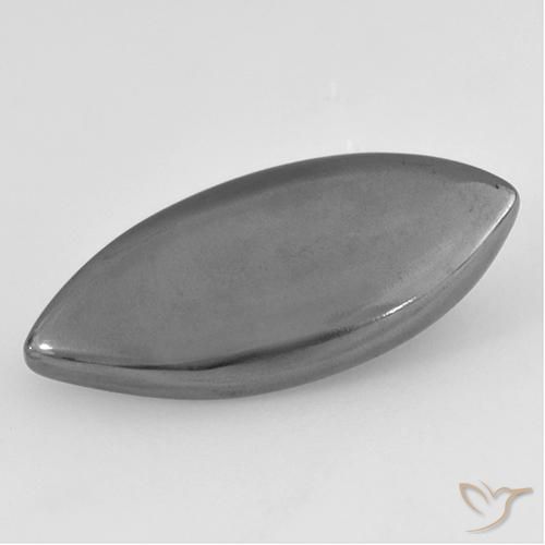 12.52ct Natural Silver Gray Hematite, Marquise, Opaque