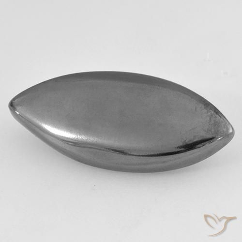 12.52 ct Gray Hematite Stone, Natural Hematite in Marquise Cabochon Shape for Sale