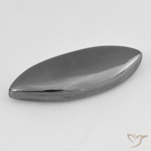 Hematite Gemstone in 23.8 x 10.4 mm Size for Sale, Hematite Stone in Silver Gray Color