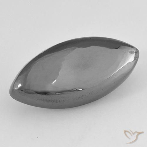 21,1 x 10,1mm marquise schliff grauer Hämatit aus Brasilien, Gewicht 16,07 ct, 1 Stück Hämatit - Farbe: Mittelgrau, natürlicher Edelstein in Opaque Reinheit, Mohs-Härte von 5,5 - 6,5, Photo A