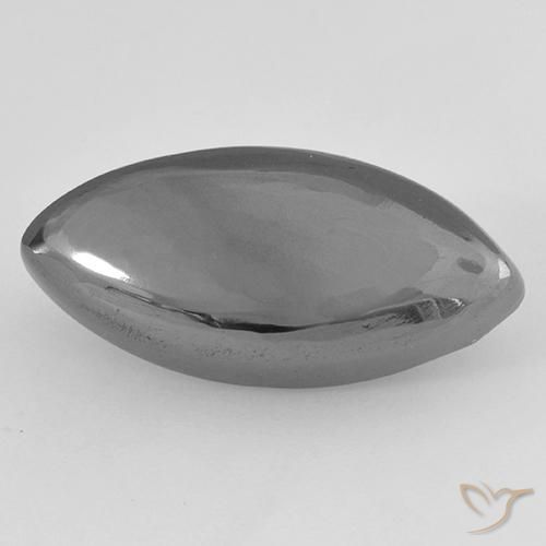 16.07 ct Gray Hematite Stone, Natural Hematite in Marquise Cabochon Shape for Sale
