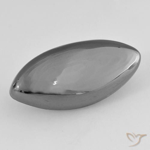 19.72ct Natural Silver Gray Hematite, Marquise, Opaque