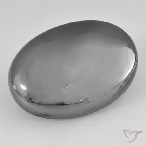 36.25ct Natural Silver Gray Hematite, Oval, Opaque