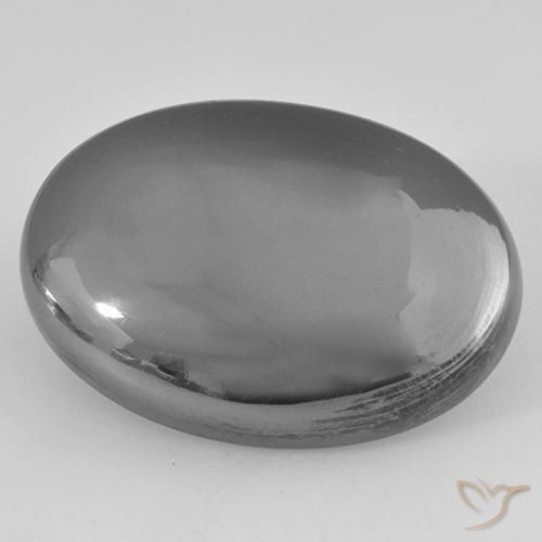 36.25 ct Gray Hematite Stone, Natural Hematite in Oval Cabochon Shape for Sale