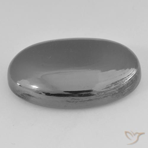 Hematite Gemstone in 23.6 x 16.8 mm Size for Sale, Hematite Stone in Silver Gray Color