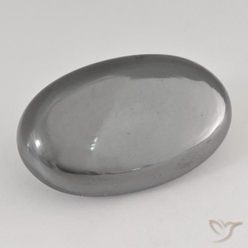 31.84ct Naturale Grigio medio Ematite, Ovale, Opaco, Photo A