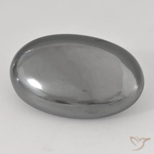 31.84 ct Gray Hematite Stone, Natural Hematite in Oval Cabochon Shape for Sale